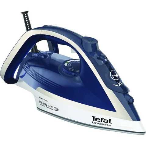 Fier de calcat Tefal Ultragliss Plus FV6812E0, 2800W, jet de abur 260 g/min, abur variabil 0-50 g/min, alb/albastru
