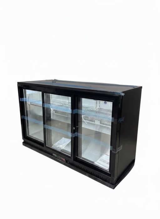 Vitrina frigorifica minibar 3 usi glisante, 330L, LED, racire ventilata