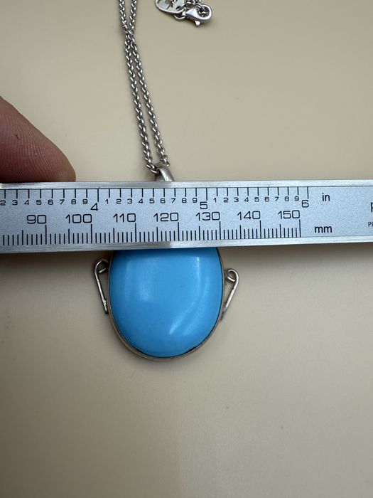 Lant din  argint si  pandantiv piatra albastra