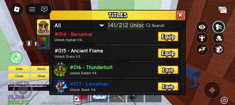 Продаю акаунт в roblox в блокс фрутс