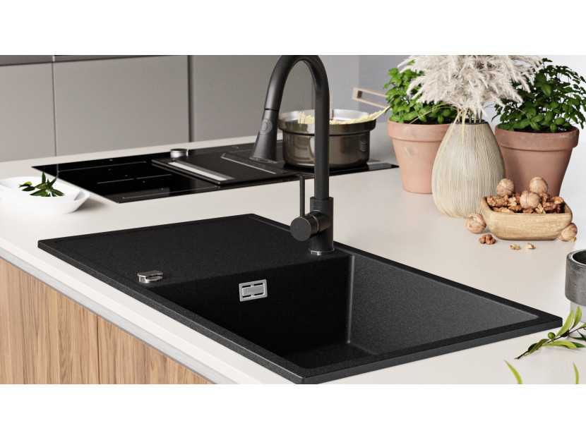 Кухненска Мивка от Гранит модел Ибиса 900 x 500 Supreme - Графит