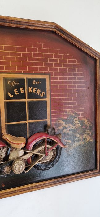 Tablou reclama veche Harley Davidson bar restaurant