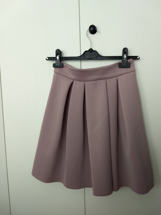 Fusta Asos plisata, marime 32, mov deschis