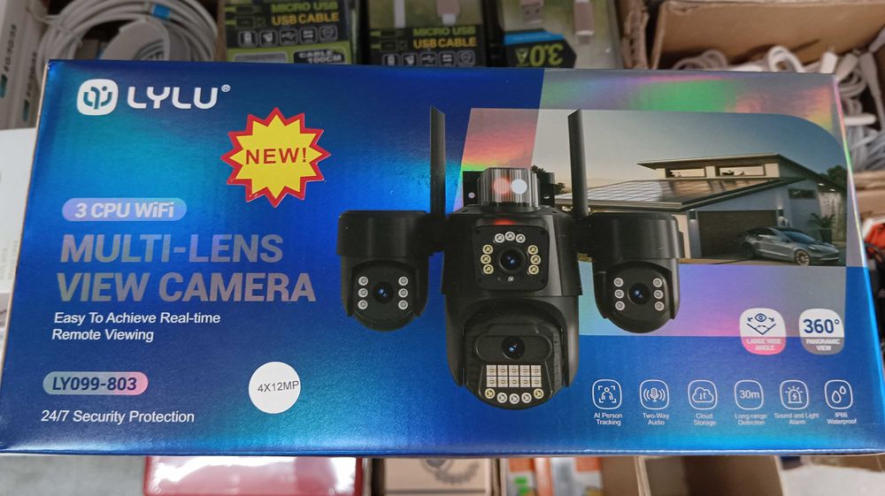 Тройна безжична IP камера с WiFi приложение iCSee 3 по 12MP.