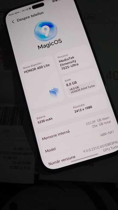 Honor 400 lite 5G 8GB RAM cu 256 garanție Altex