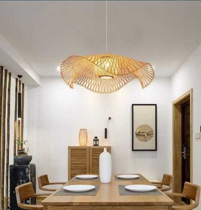 Ретро естествен бамбуков полилей ратан Винтидж таван