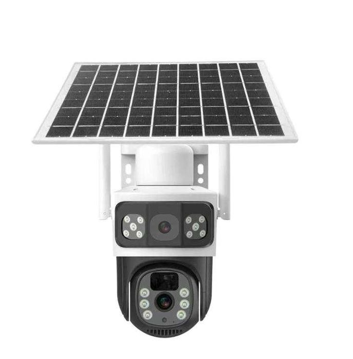 Соларна PTZ Full HD Въртяща Камера V380-P3M / 4G Sim карта / Бял