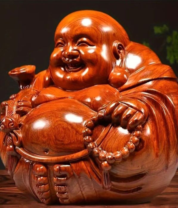 Sculptura Buddha lemn trandafir nou