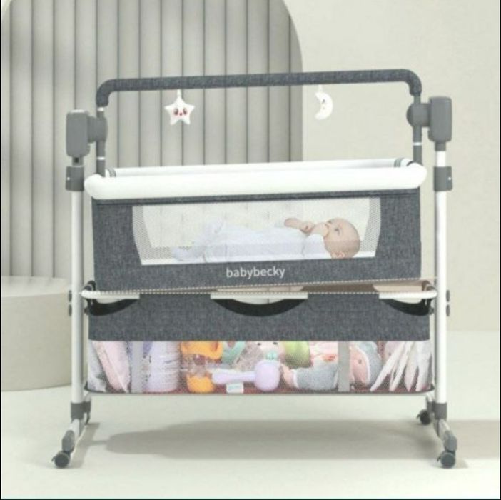 Даставка бесплатная ! Детская электрическая люлка .Прикроватная кровак