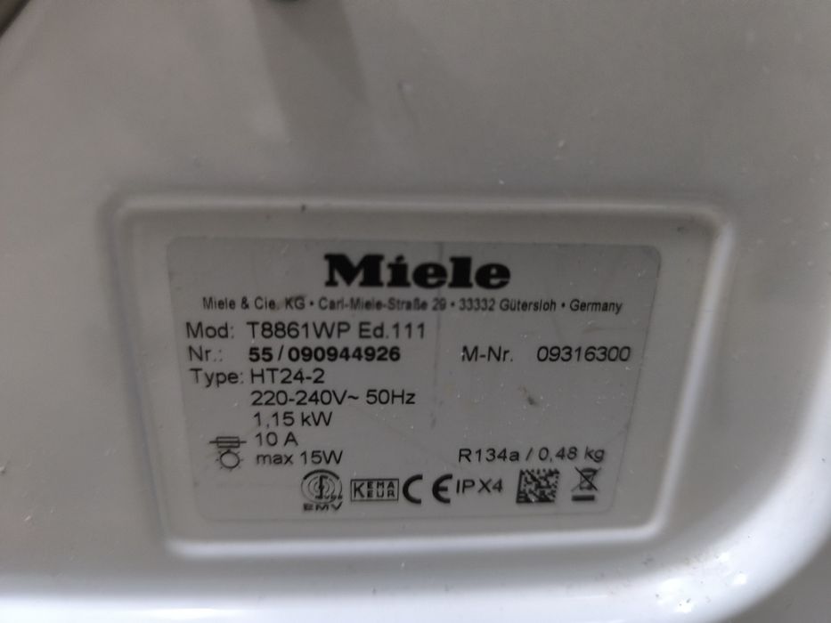 Сушилня Miele T 8861 WP - 8кг. термопомпа клас А+