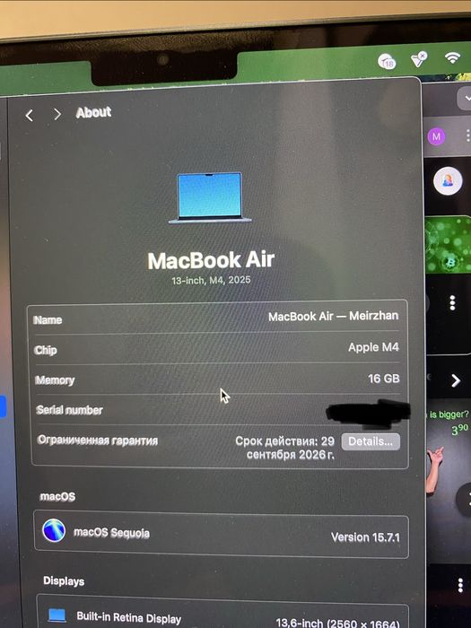 Macbook m4 air midnight