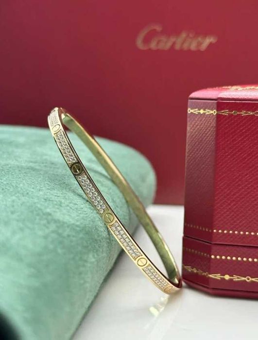 Brățară Cartier Love Aurie cu Cristale - nouă, în cutie