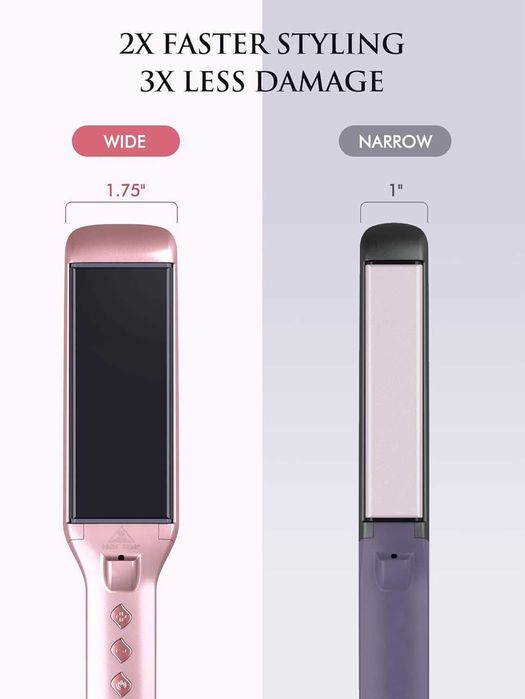 LANDOT Керамична преса за коса 4,5 см  професионална, розово злато