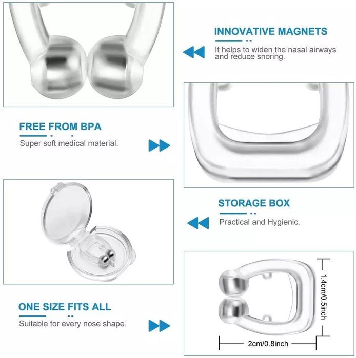 Clipsuri magnetici anti-sforait, material silicon moale 4pcs/set