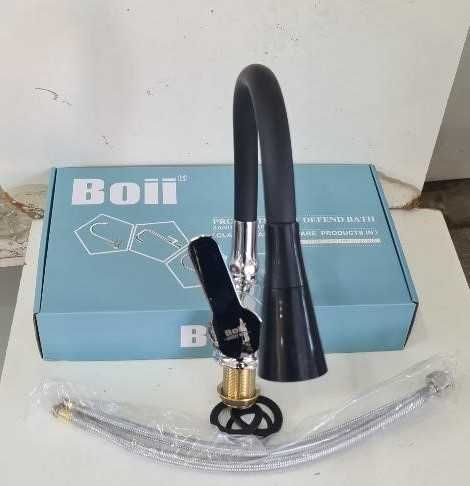 СУПЕР ПРОМОЦИЯ! Смесител Едноръкохватков Стоящ с Черна Гъвкава Лебедка