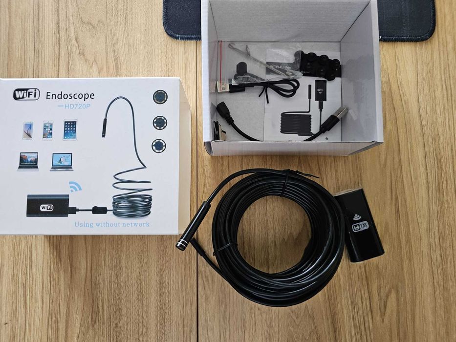 Camera Endoscop inspectie, 10 metri, cablu rigid, modelabil, cu LED