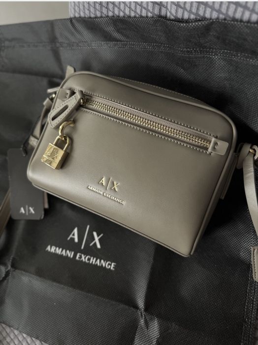 Кожена бяла чанта Michael Kors Karl Armani