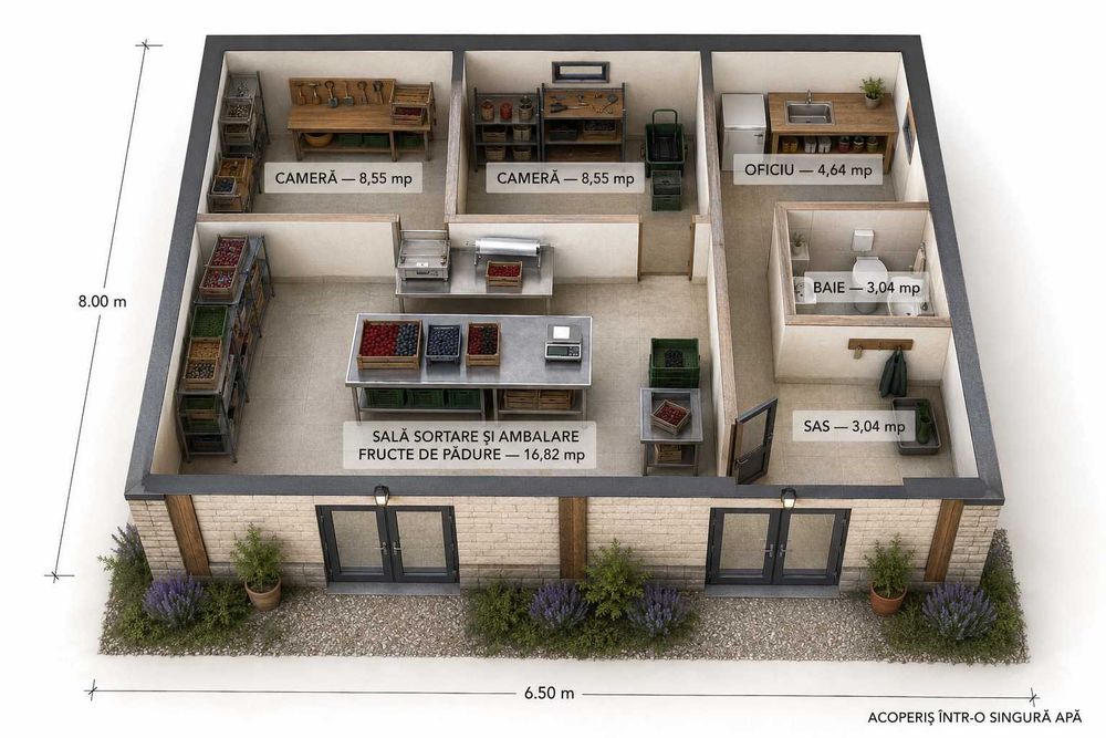 Vand anexa gospodareasca teren + fundatie + concept