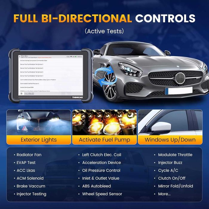 THINKCAR THINKSCAN 689BT – Tester auto profesional multimarca cu limba romana, scanner bidirectional Bluetooth, ecran 8"