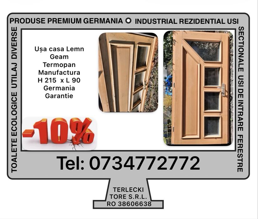 USA CASA INTRARE LEMN Germania gram termopan H 215 x L 90 Garantie