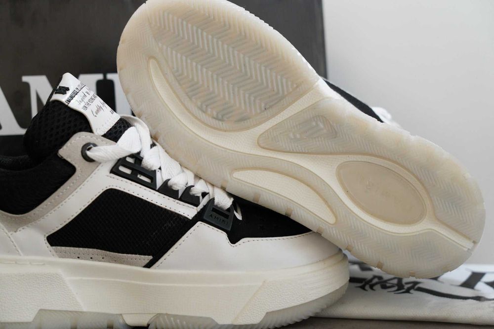 adidasi Amiri MA-1 Lace-Up Sneakers Black&White transp gratuit