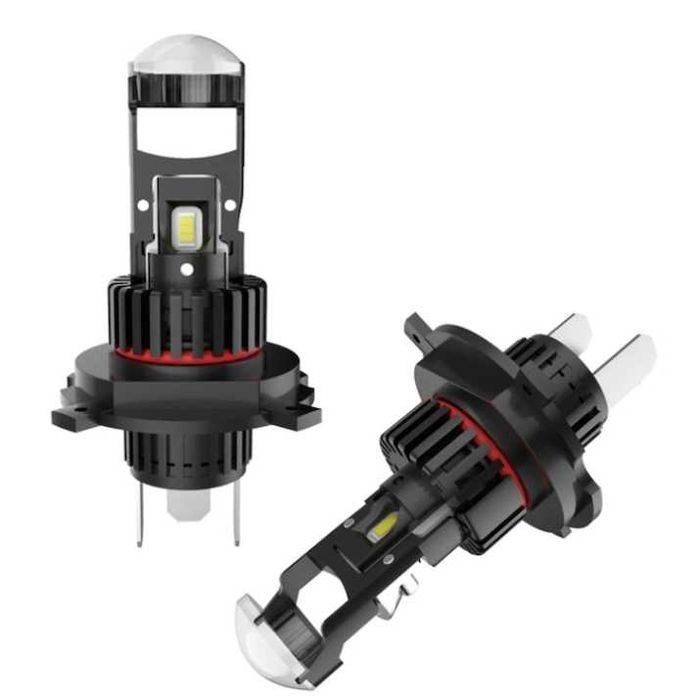 Комплект LED крушки фар с лупа H4 LED 280w 12V 6500k 300% яркост