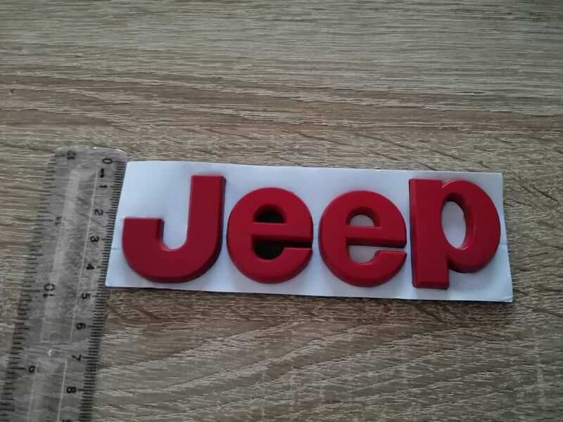 червен надпис Jeep
