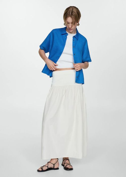 MANGO. Plus size. 100% лён. Женская рубашка
