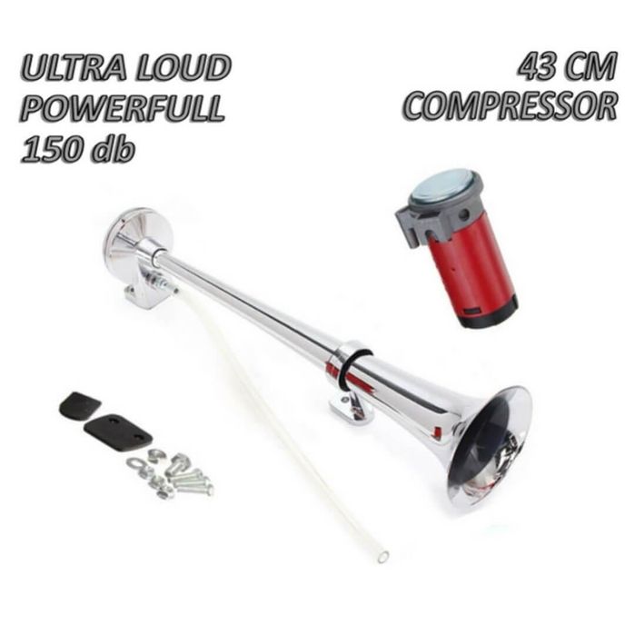 Мощна тромба клаксон единична с компресор за камион бус ван кола 12V