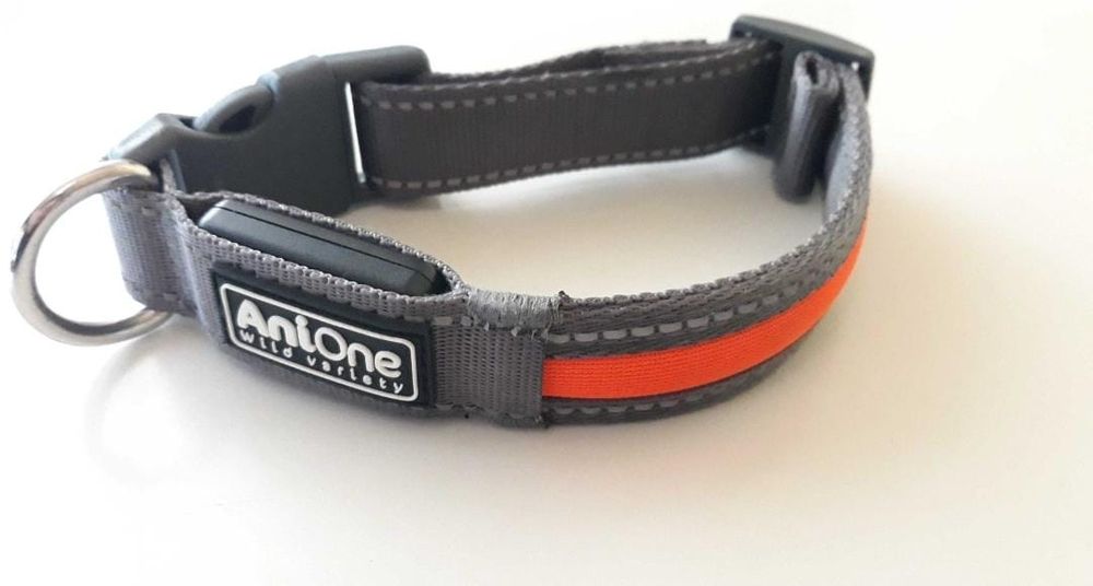 Zgarda caini AniOne cu LED , reglabila , Reincarcabila