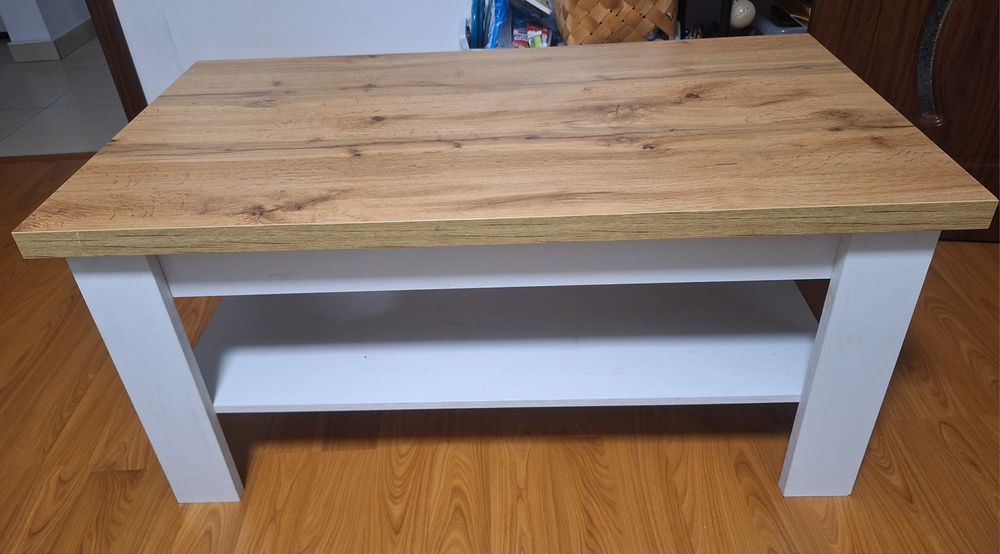 Masa de cafea alb/stejar