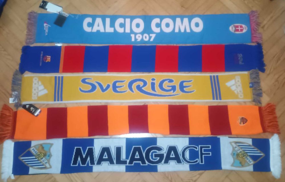 Футболни шалове на Байерн,Барселона,Интер,Рома,Малага,Комо,Лайпциг,ПСВ