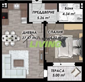 2-стаен в Пловдив-Беломорски площ 75 цена 108750