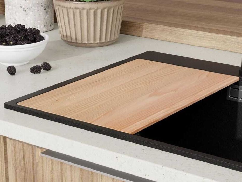 Кухненска Мивка от гранит  Осло XL TOP 580 x 500 mm - Черна + навиш