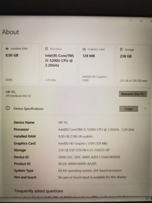 Лаптоп HP EliteBook 840 G2