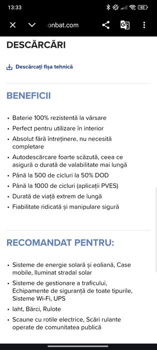 Baterii solare monbat