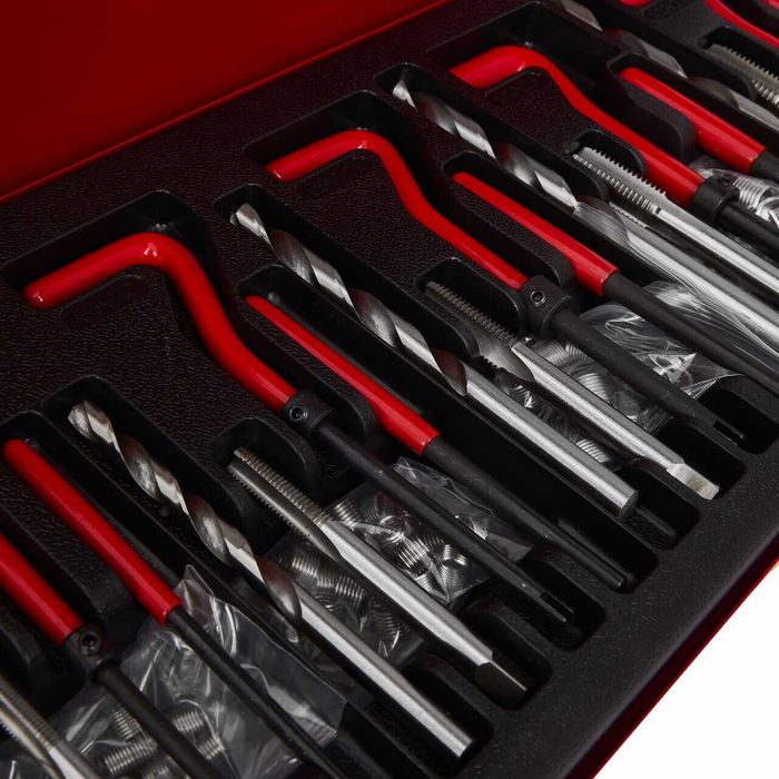 Set pentru reparat filete, M5-M12, 131 bucati, Kraft