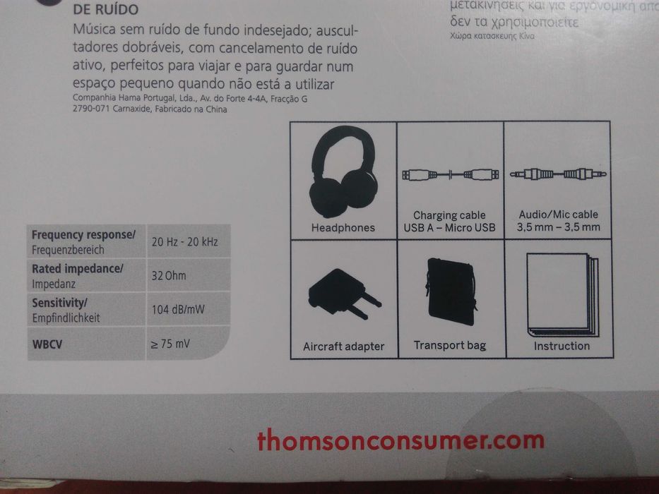 Casti Sigilate, Noi, THOMSON On-Ear cu Fir, microfon, noise cancelling