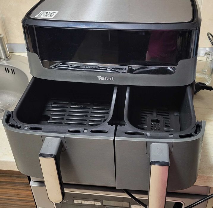 Friteuza dubla cu aer cald Tefal Dual Easy Fry & Grill EY905B10