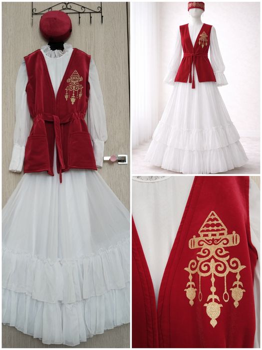 Қазақша көйлек тақиясымен. Женский