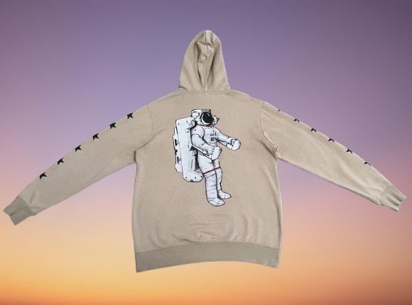 Суитшър H&M NASA с качулка, като ново, размер M, бежов