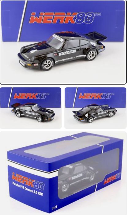 Porsche 911 Carrera 3.0 RSR #4 negru macheta auto scara 1:18 WERK83