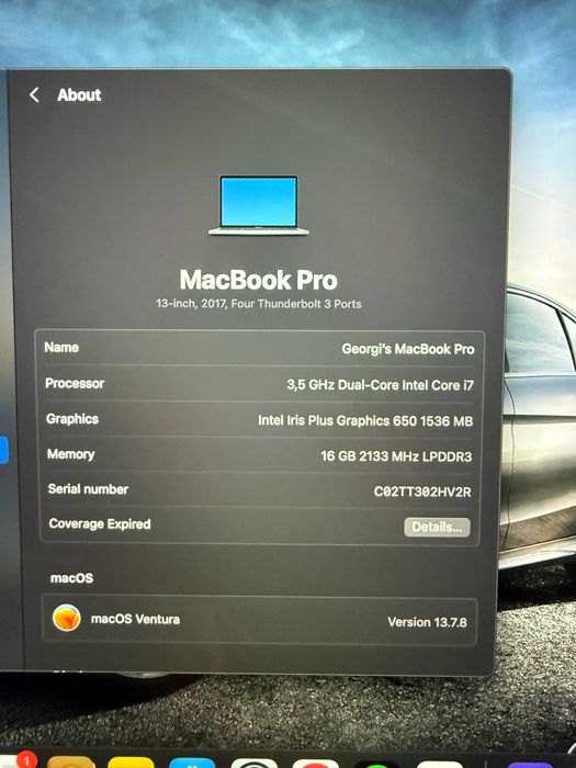 MacBook Pro 13 2017 Touchbar i7