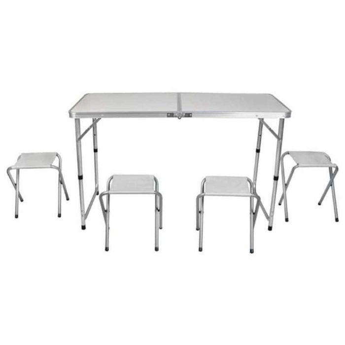 Комплект сгъваема алуминиева маса с 4 стола
