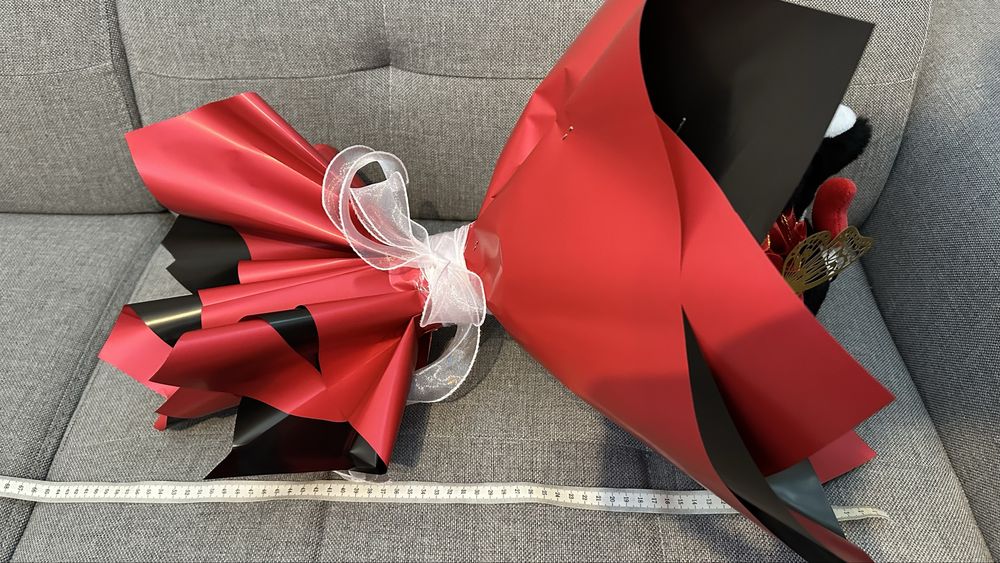 Buchet trandafiri din satin