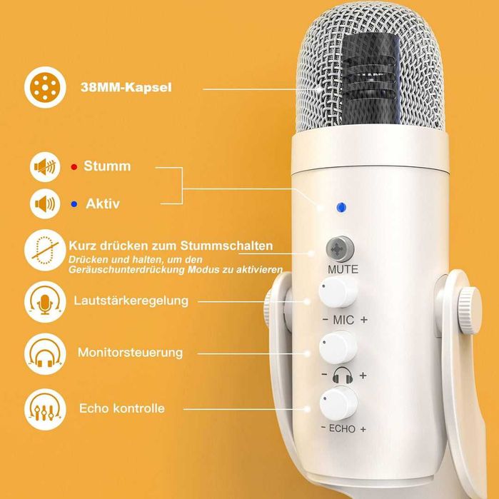 Microfon usb-c pentru gaming/podcast