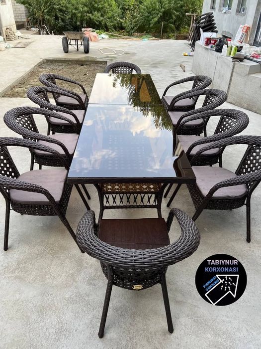 Stol stul mebel tashqari bog'ga