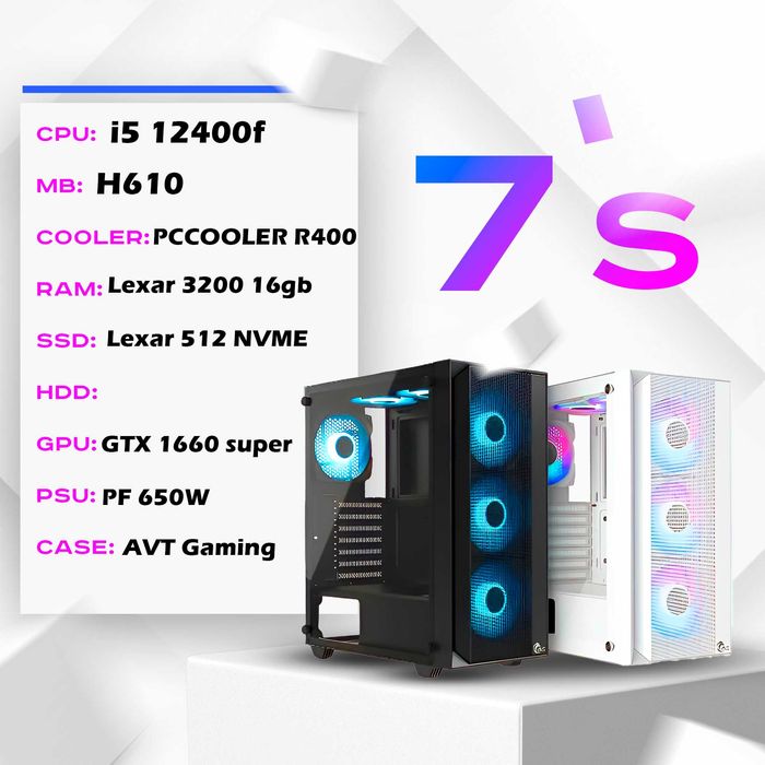 Бюджетная игровая сборка I5 12400F, Lexar 3200 16GB, GTX1660Super