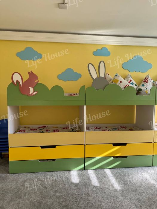 Bolalar bogchalari uchun mebel частный сад мебель кровать шкаф