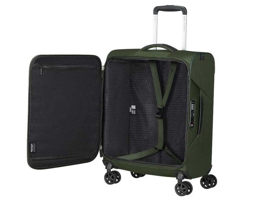 Нов Куфар Samsonite Litebeam Спинер на 4 колела 55 см Зелен цвят